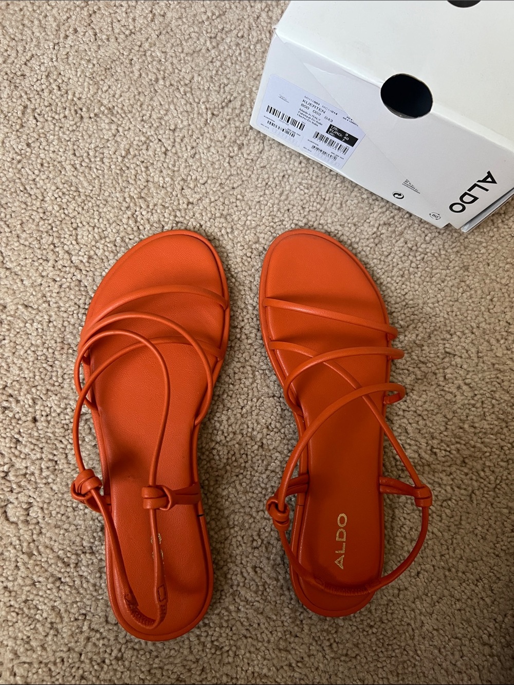 ALDO Orange Multi-Strap Flat Sandals